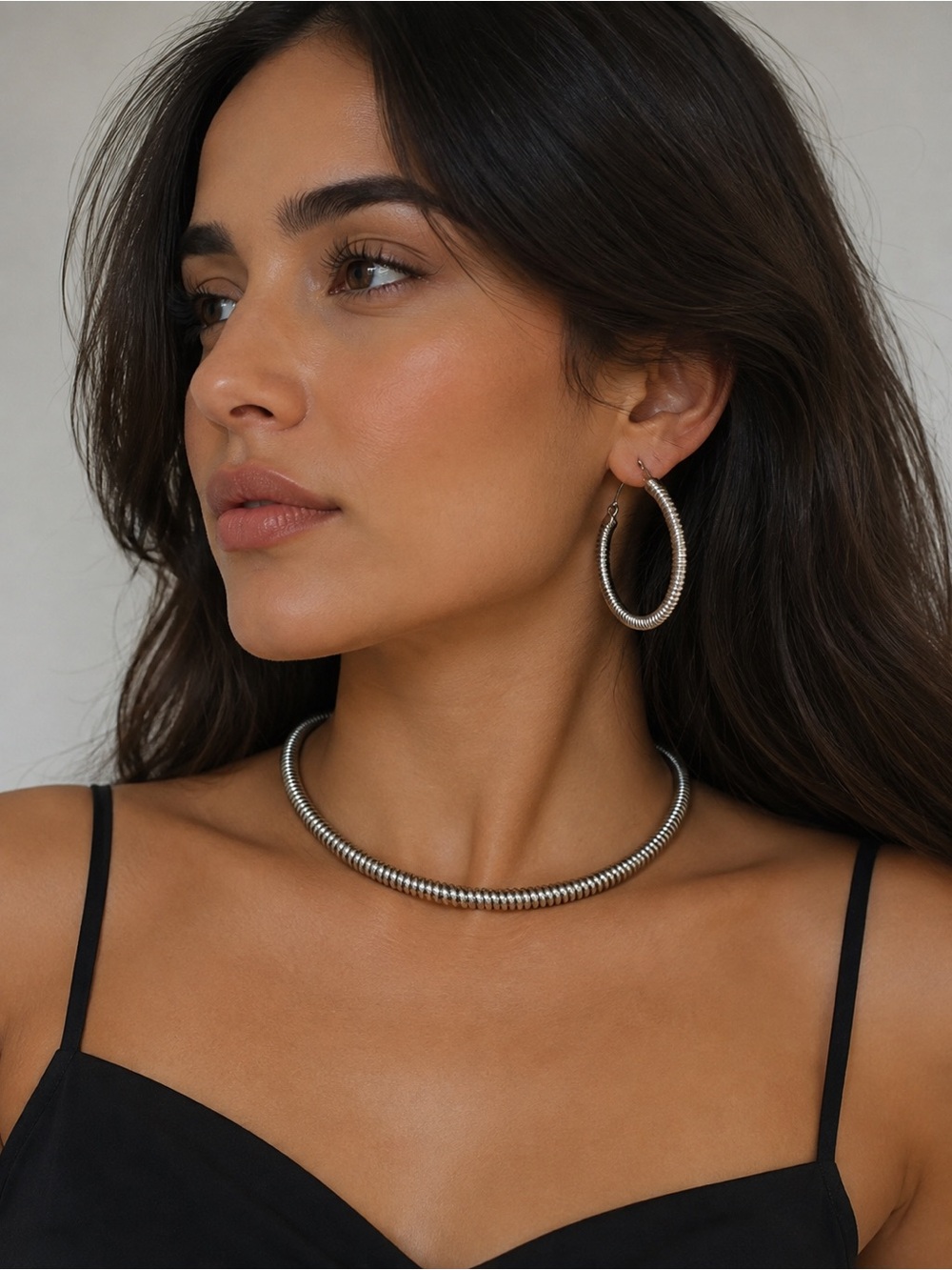 Silver Coiled Hoop Earrings